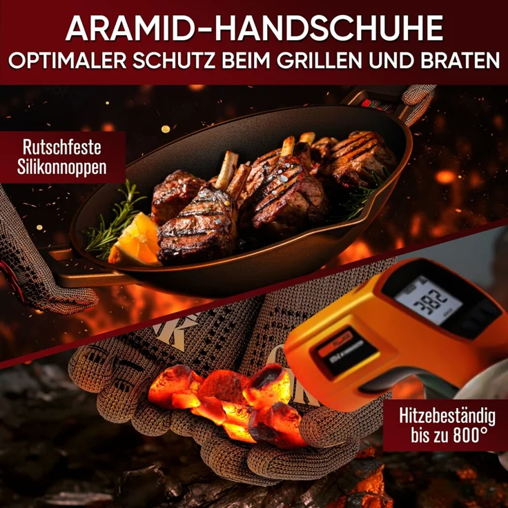 Gusseisen-Wok 35 cm massiv mit Ringreiniger 4 kg für Grill Herd & Feuerstelle robust & langlebig – Bild 3