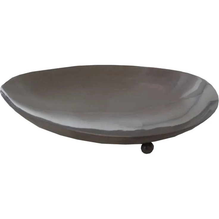 Casablanca Schale Egg 20 x 14 x 4 cm 1Stück Edelstahl poliert Dekoschale oval Tischschale
