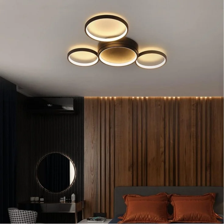 Nettlife LED Deckenleuchte 4 Flammig Ring weiß Fernbedienung Dimmbar, Nicht Dimmbar, LED fest integriert, Warmweiß, internes Netzteil – Bild 3