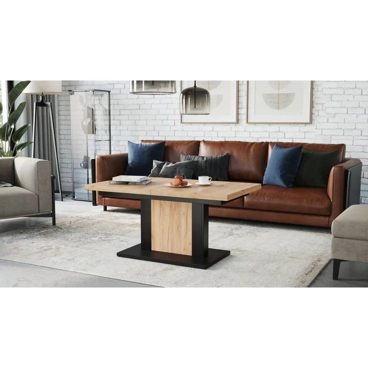 designimpex Couchtisch Design Orion stufenlos höhenverstellbar ausziehbar Esstisch
