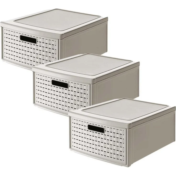 ROTHO Aufbewahrungsbox 3er-Set Schubladenbox COUNTRY 19l – Bild 1