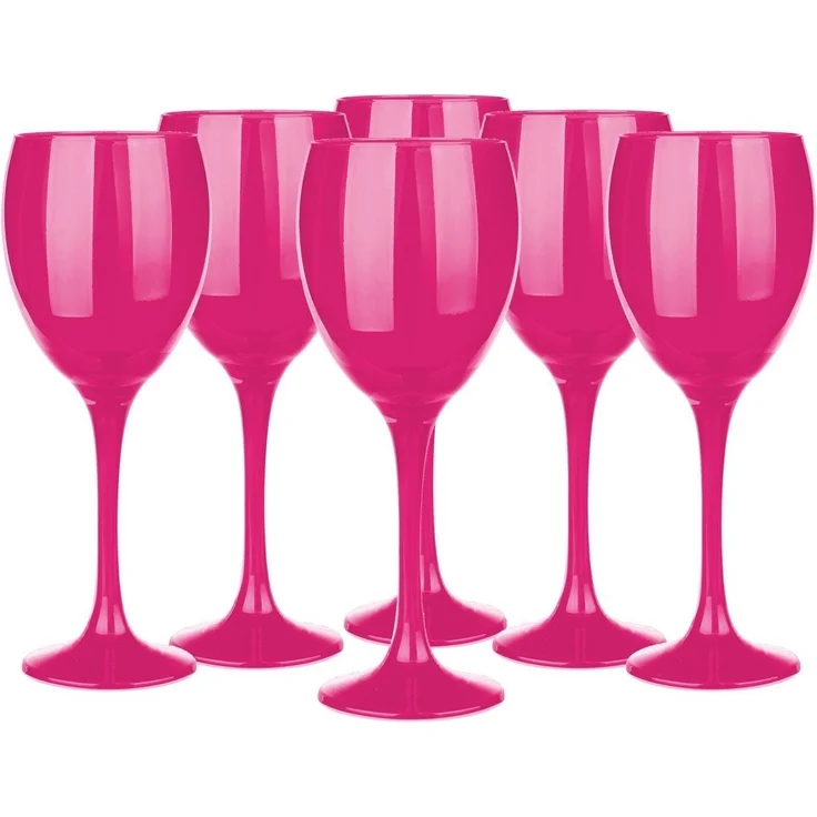 6 Weingläser 300ml Weinglas Rotweingläser Weißweingläser Pink – Bild 3