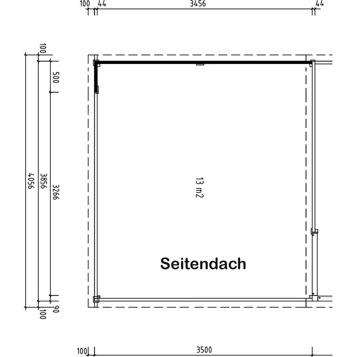 Gartenhaus Juist-2 + Anbau Schwedenrot – Bild 3