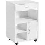 SoBuy FBT106-W Schubladenschrank Büro, Spanplatte, Melamin, Weiß, 50 x 75 x 40 cm