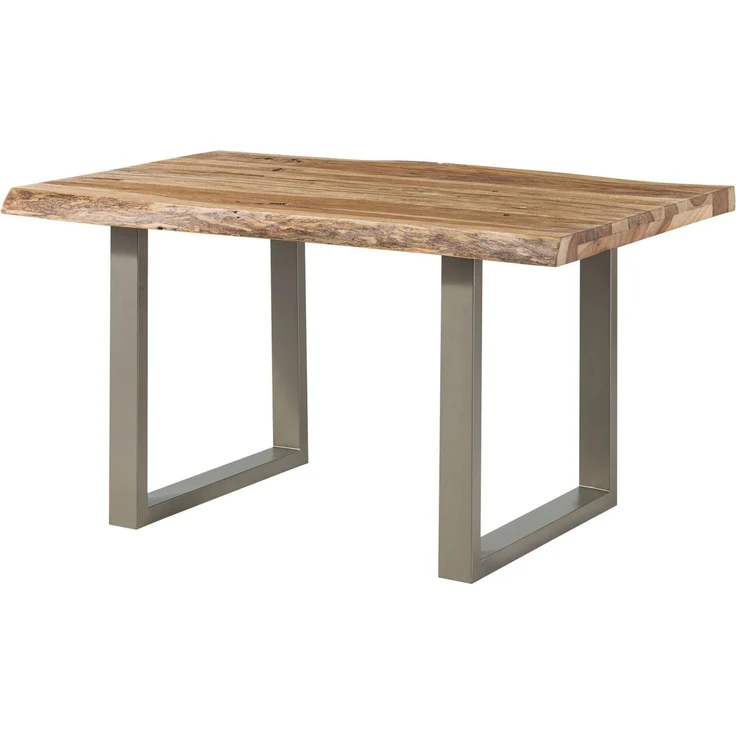 Baumtisch Sheesham 140x90x77 natur sandgestrahlt /U-Beine silber matt FREEFORM 5 – Bild 10