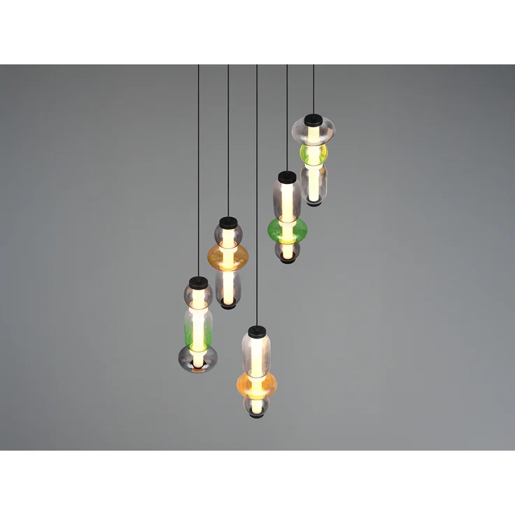 Moderne LED Pendelleuchte MINERVA 5-flammig, höhenverstellbar Ø 42cm – Bild 5