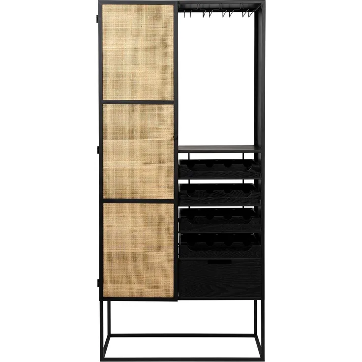 Weinschrank Weinregal GUUJI HIGH mit Rattantüre