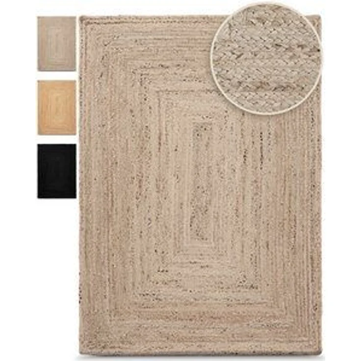 carpetfine Teppich Nele Juteteppich Naturfaser, rechteckig, Höhe: 6 mm, geflochtener Wendeteppich aus 100% Jute, quadratisch und als Läufer – Bild 6
