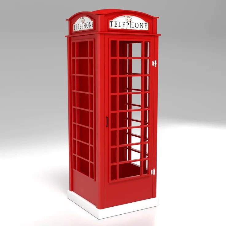 Telefonzelle Schrank – Telefonbox 1-türig in Rot