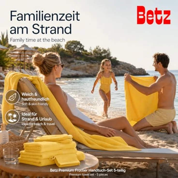 Betz Handtuch Set 5-TLG. Premium 1 Duschtuch 2 Handtücher 1 Gästetuch 1 Waschhandschuh, 100% Baumwolle – Bild 8