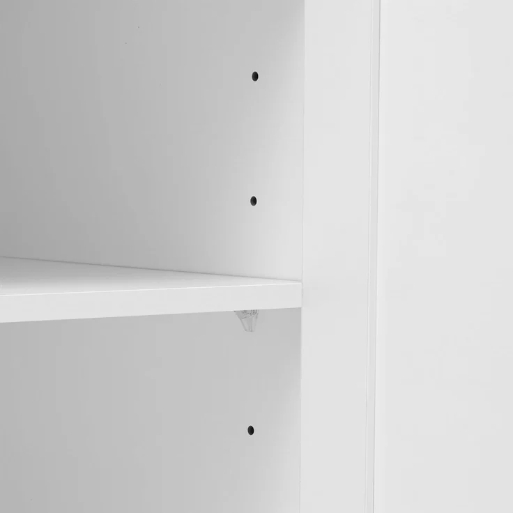FurnitureR Moderne weiße Anrichte, Holzwerkstoff, Glasfenster, minimalistisch, vielseitige Lagerlösung, stilvolles Design für Wohnzimmer – Bild 4