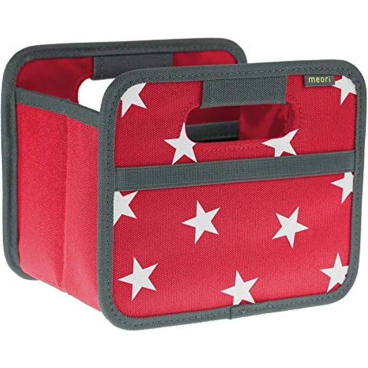 Meori - Faltbox Mini Aufbewahrungsbox Klappbox Hibiskus Rot Sterne A100306