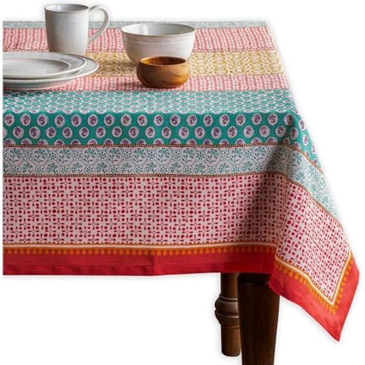 Maison d' Hermine Tischdecke, quadratisch, 100% Baumwolle, Tischdecke für Esszimmer, Bauernhaus, Zuhause, Hotel, Partys und Hochzeiten, ideal für Osterdekorationen, Frühling und Sommer (Provence, – Bild 1