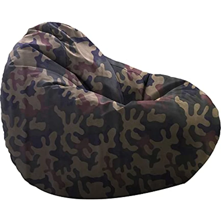 HomeIdeal - Sitzsack XXL Bodenkissen für Erwachsene & Kinder - Geeignet für Gaming oder Entspannen - Indoor wie Outdoor da er Wasserfest ist - mit EPS Perlen, Farbe:Camouflage, Größe:XXL – Bild 3