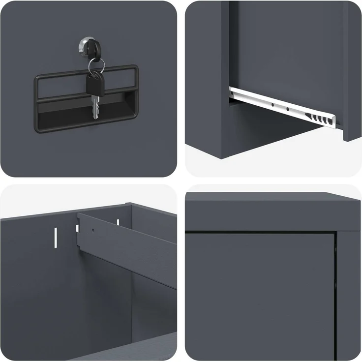 vidaXL Aktenschrank Anthrazit 45,5 x 42 x 74,5 cm Kaltgewalzter Stahl 891612 – Bild 10