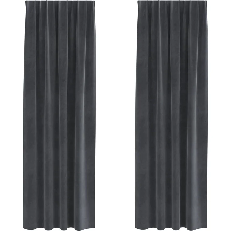 vidaXL Vorhänge 2 stk. Hellgrau 140 x 245 cm Samt 4107261 – Bild 2