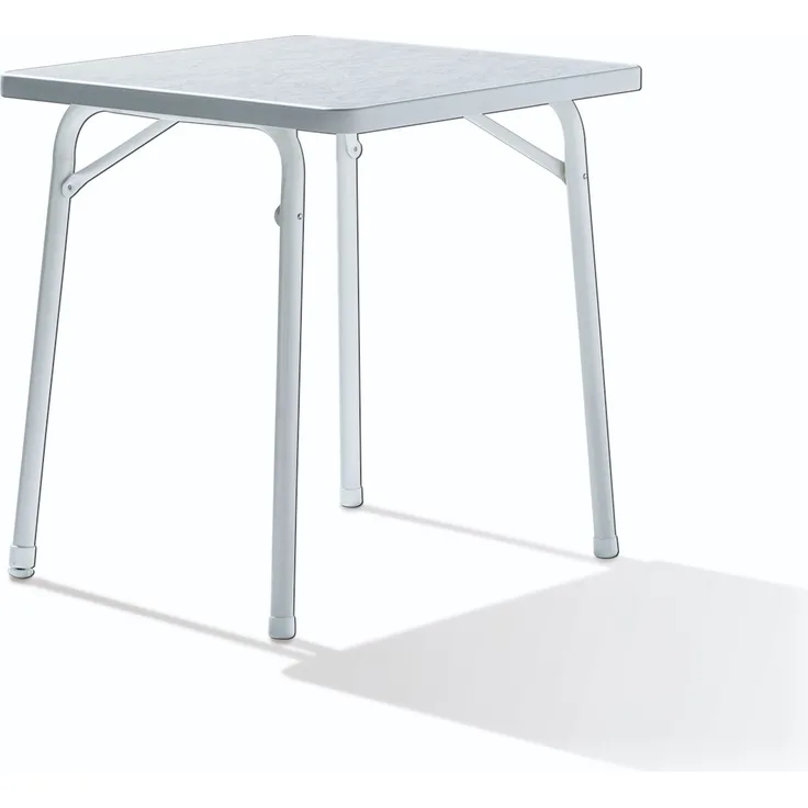 Sieger Garten-Klapptisch Garten-Klapptisch mit Mecalit-PRO Tischplatte, Stahl Weiß 70 x 72 x 70 cm