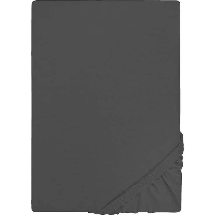 Biberna Jersey-Spannbetttuch, 100 % Baumwolle, Titanium, 1x 90x190 cm - 100x200 cm – Bild 1