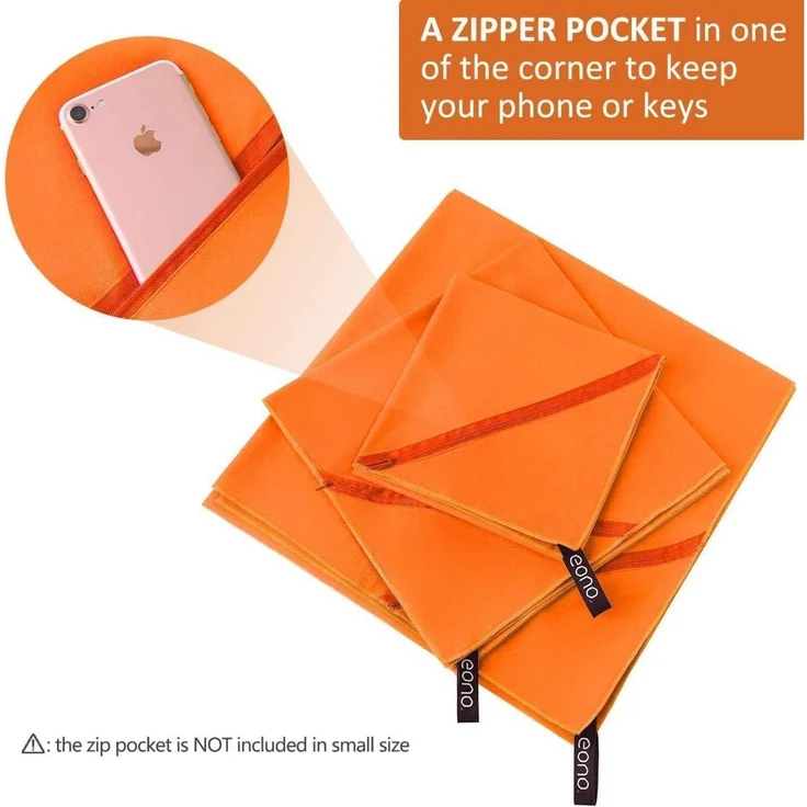 Handtuch Mikrofaser schnelltrocknend Sport Orange M - 100x50 cm – Bild 6