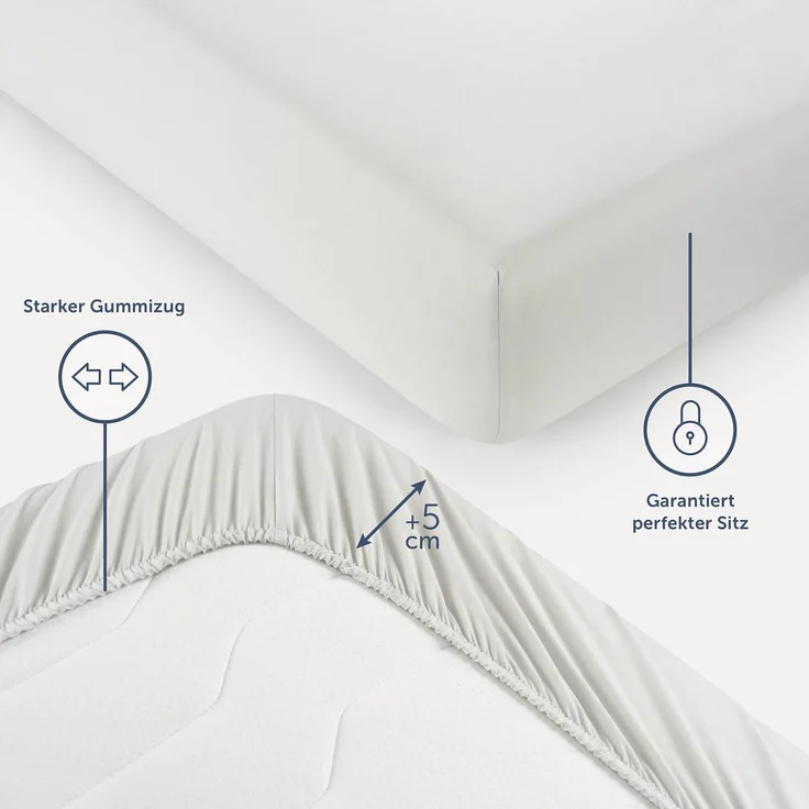 Blumtal® Spannbettlaken 90x200 cm 2er Pack - Spannbettlaken Microfaser - Oekotext zertifizierte Bettlaken 90x200 cm 2er Set - Spannbetttuch 90x200 cm - Bettbezug 90x200 cm / Laken - Moonlight Grey-Grau – Bild 3