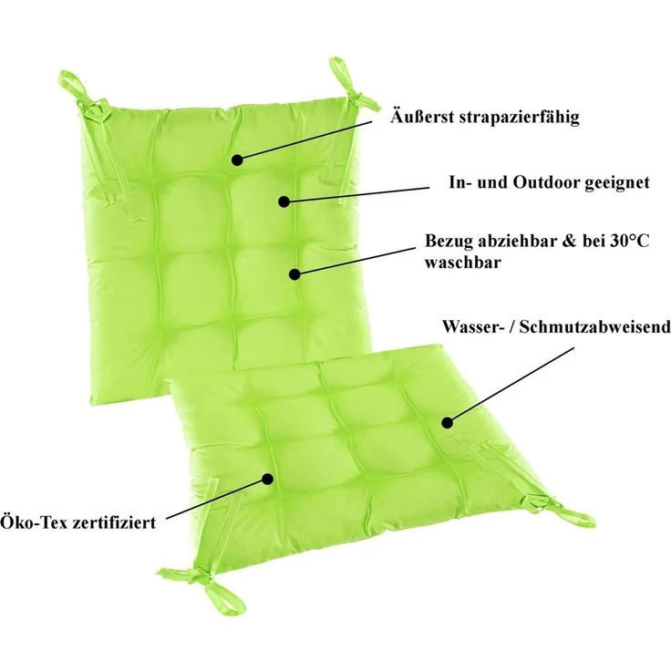 JACK Stuhlkissen JACK Outdoor 38x38cm Sitzkissen Lounge Kissen Sitzkissen Wasserfest, mit Lotus Effekt, robust, strapazierfähig, für Innen & Außen – Bild 4