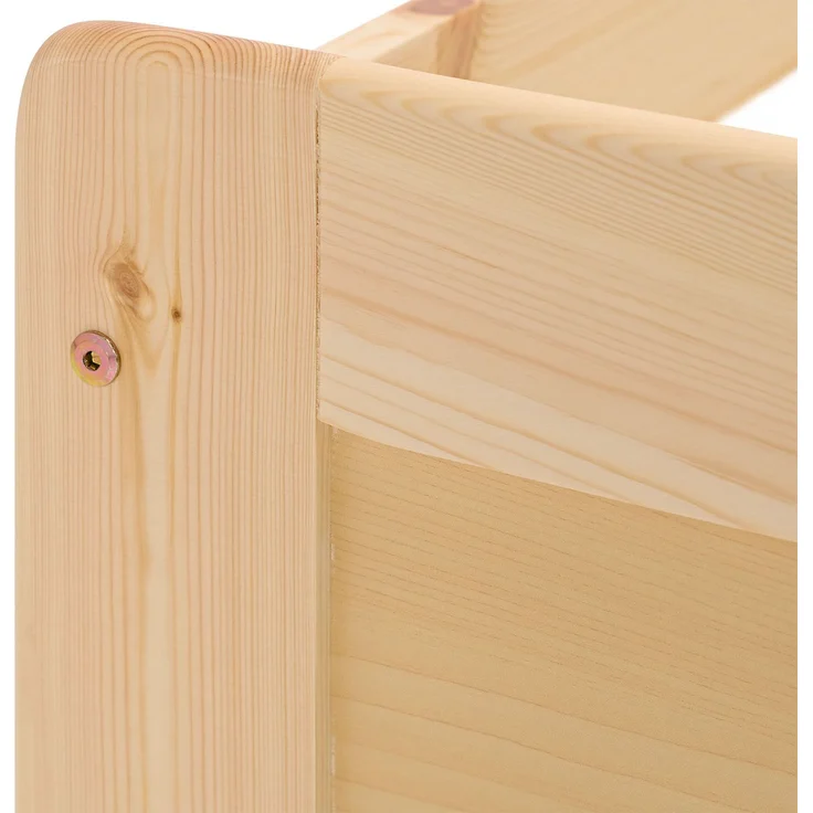 Homestyle4u Holzbett, 90x200 cm, integriertes ausziehbares Gästebett, Kiefernholz natur – Bild 3