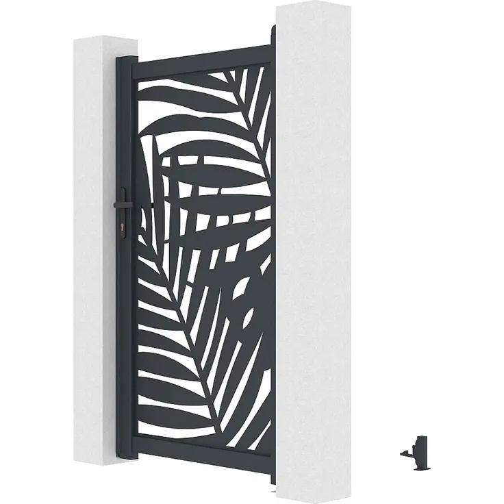 Vente-unique - TOGIRO Side gate Metall Grau - B 4,6 cm x H 176 cm x L 103 cm – Bild 3