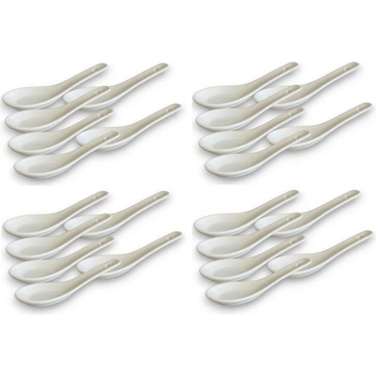 WestCraft Suppenlöffel White and black Series ASIATICA, Porzellan-Löffel-Set Asien / Ramen, 13 cm - Reis-Löffel - Suppen-Löffel, Servier-Löffel - Spoon-Set – Bild 4