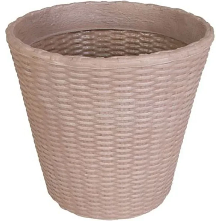 Blumenkübel rund 37,5cm Geflecht-Optik Pfanzkübel Blumentopf Pflanztopf Übertopf