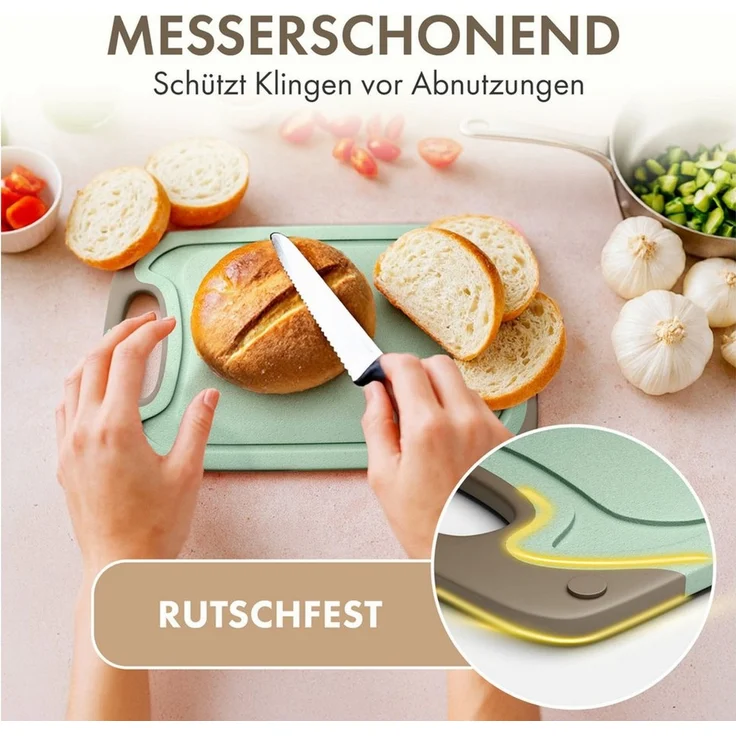 Blumtal Frühstücksbrett Blumtal Frühstücksbrettchen Kunststoff 25x15 im Set spülmaschinenfest, Kunststoff, (2-St) – Bild 3