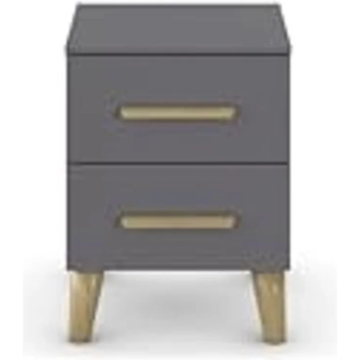 rauch Aditio Box, Nachttisch, 2 Schubladen, Massivholz-Fuß, mit Softclose-Funktion, Farbe Grau metallic, BxHxT 40x53x44cm – Bild 4