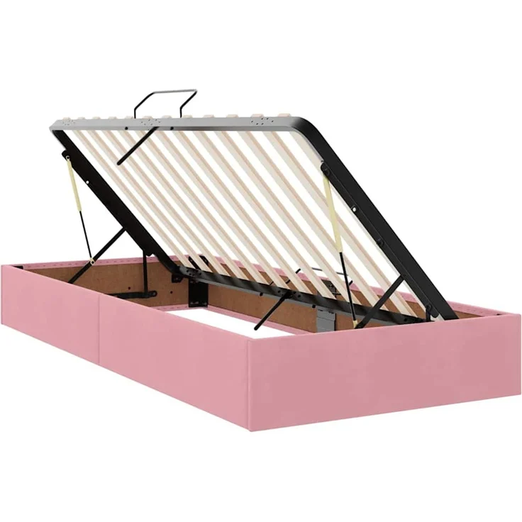 vidaXL LED-Speicherbett mit Matratze Rosa 90 x 190 cm Samt 3372758 – Bild 7