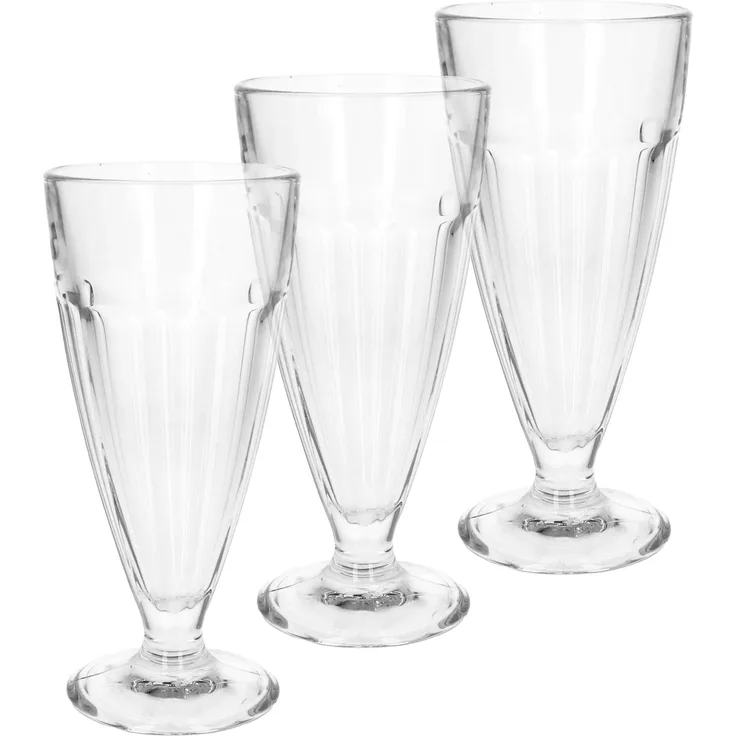 Bormioli 6er Set Rock Bar Milch-Shake-Gläser 380ml Eis-Becher