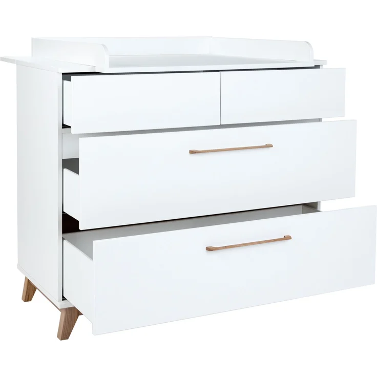 Wickelkommode mit abnehmbarem Wickelaufsatz »Lina«, (B/H/T): 115/104/77 cm, Weiß / Walnuss, Arthur Berndt – Bild 3
