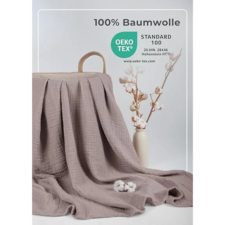 Babydecke Premium Musselin Babydecke 4-lagige Decke aus 100% Baumwolle, Laynenburg, Musselin Babydecke, Kuscheldecke oder Schlafdecke, Pucktuch, Spucktuch – Bild 4