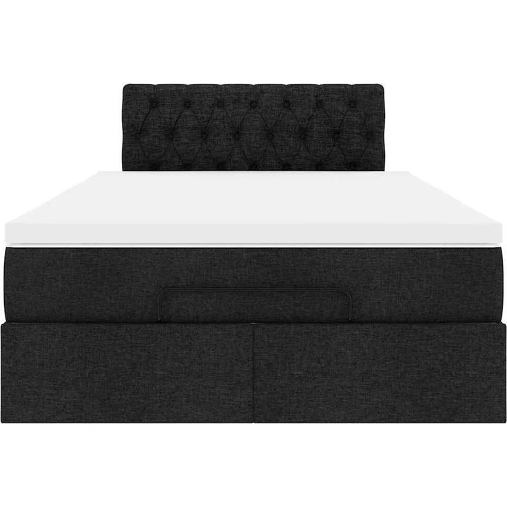 vidaXL Ottoman-Bett mit Matratze Schwarz 120x200 cm Stoff 3311534 – Bild 5