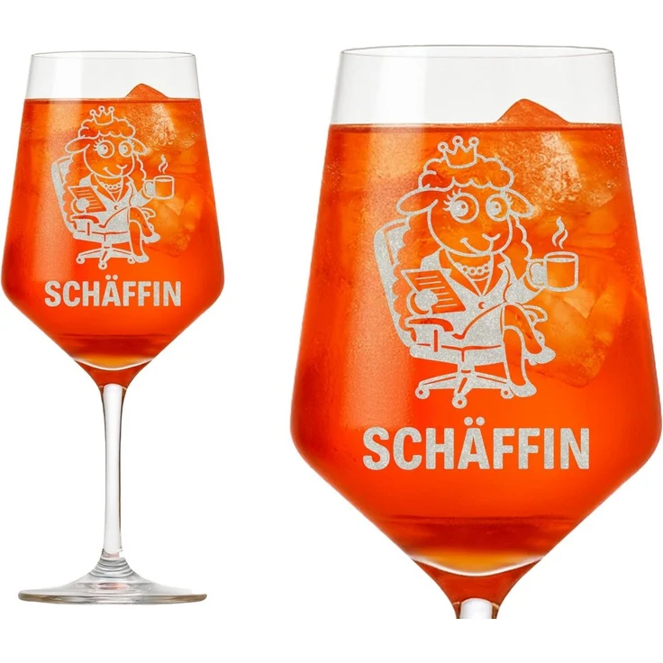 eXODA Weinglas Weinglas Gravur Puppa Schaf die Schäffin 350ml spülmaschinenfest, 1-tlg, Glas, Atemberaubende Darstellung – Bild 1