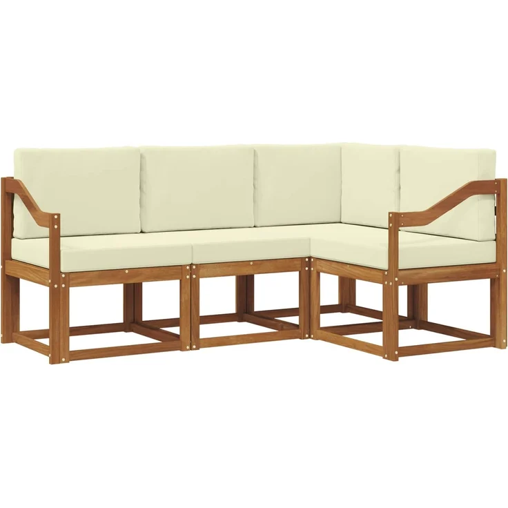 vidaXL Outdoor-Sofagarnitur 4 stk. Natur und Creme – Bild 2