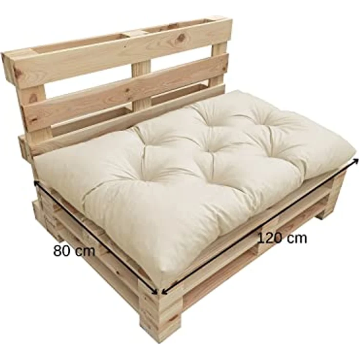 chilly pilley Palettenkissen Wasserdicht Palettenauflage Palettenpolster Palettenmöbel Gartenkissen Wasserfest Wasserabweisend viele Größen und Farben (Set 7 er. Creme) – Bild 6