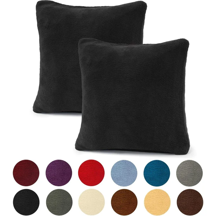 CelinaTex Kissenbezüge Comfortable Kissenbezüge Kissenhüllen 2er Set 40x40cm schwarz – Bild 2