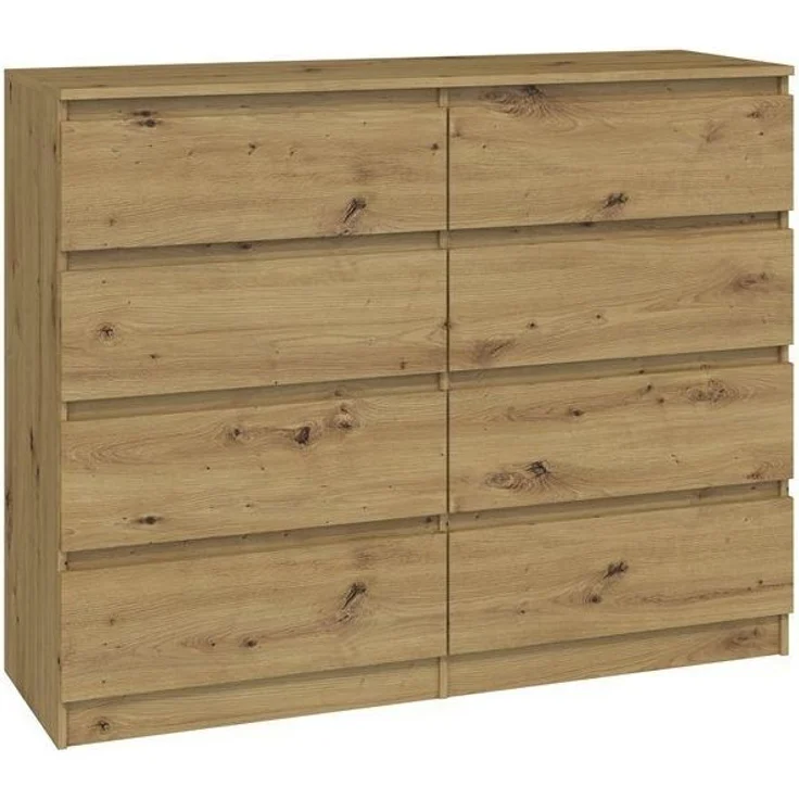 ibonto HOCHKOMMODE HANDWERKLICHE EICHE 40x120x97cm (H 97 x T 40 x B 120 cm) – Bild 1