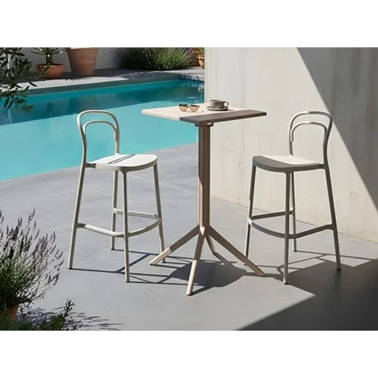 Gartentisch 'LEMNOS' Bartisch, Beige, 60 x 60 x 111 cm – Bild 2