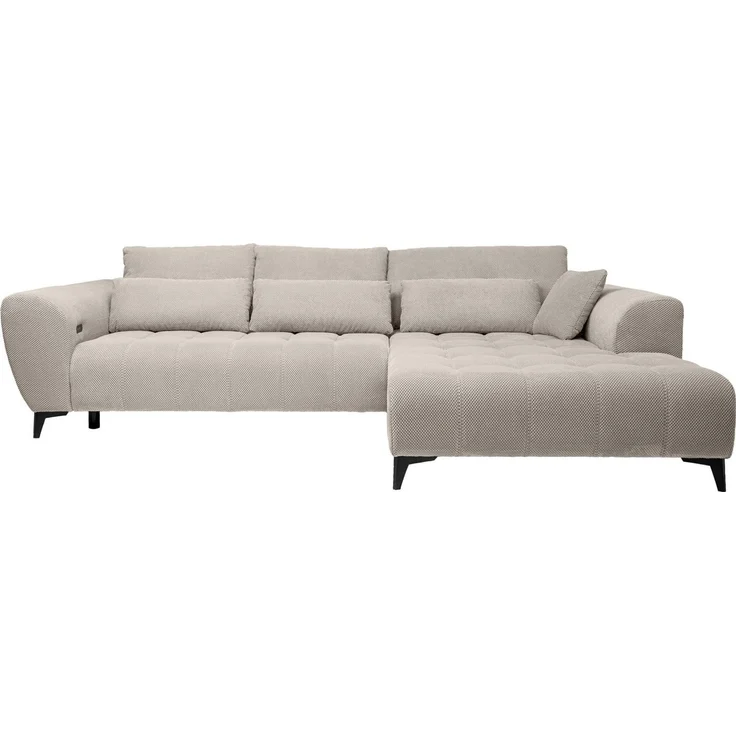 WERK2 Ecksofa Garay inkl. elektr. Sitztiefenverstellung, bodenfrei, viel Platz, Waffelcord, L-Form, XXL, elektrische Sitztiefenverstellung – Bild 2