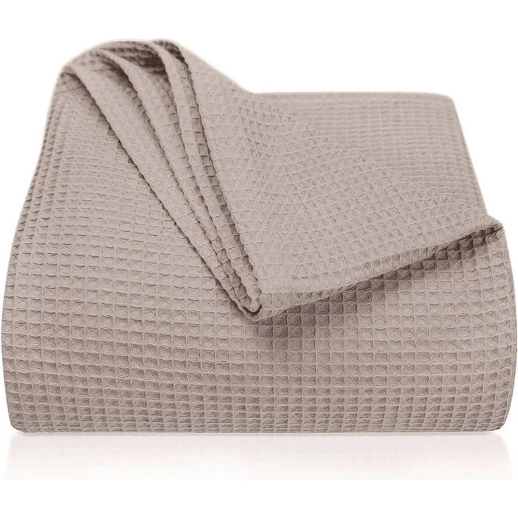 Laynenburg Tagesdecke Waffelpique aus 100% Baumwolle – Baumwolldecke, Kuscheldecke, Wohndecke als Sommerdecke, Bett-Überwurf, Couch-Überwurf, Sofa-Decke – Bild 1