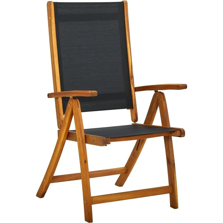 vidaXL Gartenstühle 4 Stk. Klappbar Massivholz Akazie und Textilene 3120454 – Bild 2