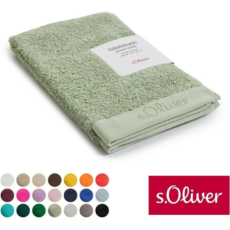 s.Oliver Handtuch, Walkfrottier (1-St), besonders weich und saugfähig, Hellgrün, 30x50 cm – Bild 1