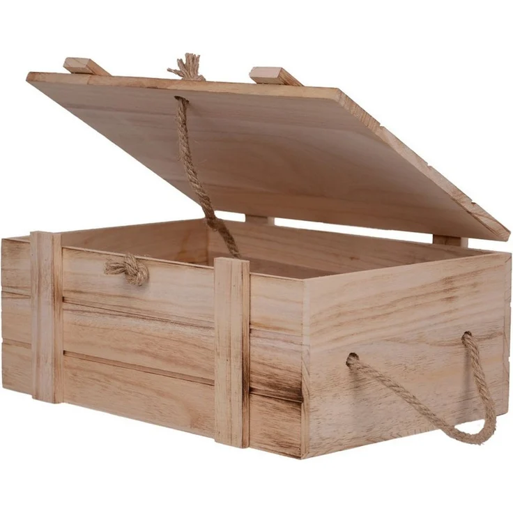 UNUS HOME Dekokiste Holzkisten geflammt mit Deckel und Seilgriffen (1 St, 1-teilig: Holzkiste mit Deckel geflammtes Holz 30x10x18,5 cm Griffe), Schatzkiste, Holzkasten, Truhe, Aufbewahrung, Geschenkbox, Holztruhe – Bild 3