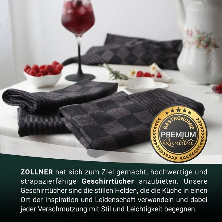 ZOLLNER Geschirrtuch, (Spar-Set, 6-tlg), 65 x 65 cm, 100% Baumwolle, vom Hotelwäschespezialisten – Bild 4