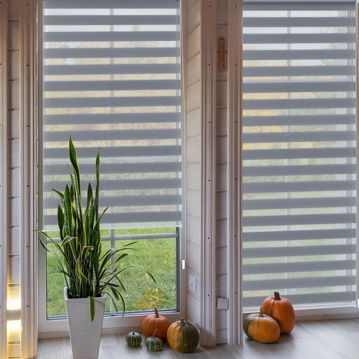 Sekey Doppelrollo Klemmfix ohne Bohren für Fenster, Doppelrollo 60 cm breit, Duo Rollo Jalousie Sonnenschutz, 60x100 cm, Grau – Bild 6