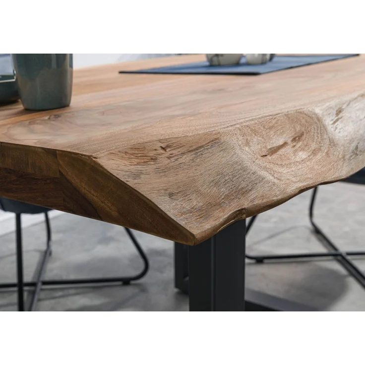 Baumtisch Sheesham 160 x 90 x 77 natur gebeizt / U-Beine anthrazit matt FREEFORM 5 – Bild 6
